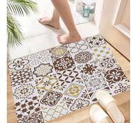 HKPOEQ Non-Slip Absorbent Microfiber Mats,Machine Washable Quick Dry Rugs,Memory Foam Bath Mat,Bathroom Accessories,Lisbon Azulejos tile vector pattern Portuguese or Spanish retro old tiles,24x39 in