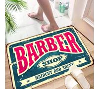 HKPOEQ Non-Slip Absorbent Microfiber Mats,Machine Washable Quick Dry Rugs,Memory Foam Bath Mat,Bathroom Accessories,Barbershop hipster hairstyle and shaving vintage logo, barbershop retro p,24x39 in