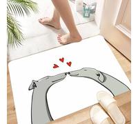 HKPOEQ Non-Slip Absorbent Microfiber Mats,Machine Washable Quick Dry Rugs,Memory Foam Bath Mat,Bathroom Accessories,hand drawn greyhound dog couple in love. Beautiful design elements ink dra,24x39 in