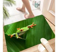 HKPOEQ Non-Slip Absorbent Microfiber Mats,Machine Washable Quick Dry Rugs,Memory Foam Bath Mat,Bathroom Accessories,Wildlife tree frog lying on unknown vegetation,24x39 in