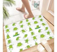 HKPOEQ Non-Slip Absorbent Microfiber Mats,Machine Washable Quick Dry Rugs,Memory Foam Bath Mat,Bathroom Accessories,Very original trendy seamless pattern with frog prince or pri,24x39 in