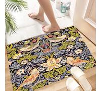 HKPOEQ Non-Slip Absorbent Microfiber Mats,Machine Washable Quick Dry Rugs,Memory Foam Bath Mat,Bathroom Accessories,William Morris's famous Strawberry Thief pattern (1883).,24x39 in