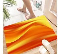 HKPOEQ Non-Slip Absorbent Microfiber Mats,Machine Washable Quick Dry Rugs,Memory Foam Bath Mat,Bathroom Accessories,Dynamic swirls of orange and yellow, fluid waves create seamless pattern c,24x39 in