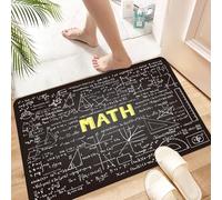HKPOEQ Non Slip Bath Mat Machine Washable Durable Soft Fluffy Microfiber Bathroom Mat Water Absorbent Bath Rug,Mathematics classroom decor, dark chalkboard word math,24x36 in