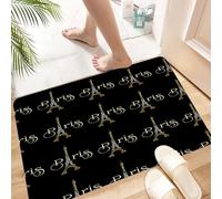 HKPOEQ Non Slip Bath Mat Machine Washable Durable Soft Fluffy Microfiber Bathroom Mat Water Absorbent Bath Rug,Paris word with eiffel tower. Paris. Ink hand lettering. Modern brush calligra,24x36 in