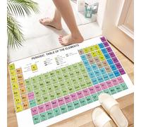 HKPOEQ Non Slip Bath Mat Machine Washable Durable Soft Fluffy Microfiber Bathroom Mat Water Absorbent Bath Rug,Periodic Table of the Elements with atomic number symbol and weight,24x36 in