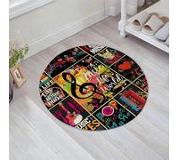 HKPOEQ Non Slip Bath Mat Machine Washable Durable Soft Fluffy Microfiber Bathroom Mat Water Absorbent Bath Rug,Visual Ode to the Rhythms of Life The Melodic Tapestry of Music Passions - 副本,31x31 in