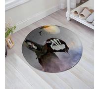 HKPOEQ Non Slip Bath Mat Machine Washable Durable Soft Fluffy Microfiber Bathroom Mat Water Absorbent Bath Rug,3D Illustration of a death in the hood grim Reaper standing on Halloween backg,31x31 in