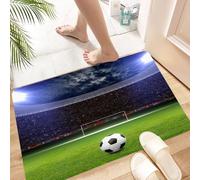 HKPOEQ Non Slip Bath Mat Machine Washable Durable Soft Fluffy Microfiber Bathroom Mat Water Absorbent Bath Rug,Football matches on stadium, large matches, stadiums, soccer and soccer on she,16x24 in