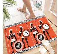 HKPOEQ Non Slip Bath Mat Machine Washable Durable Soft Fluffy Microfiber Bathroom Mat Water Absorbent Bath Rug,Ancient Greek Warriors，Spartan red spear and shield，Warriors in Greek Heroism,16x24 in