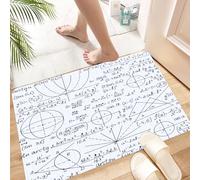 HKPOEQ Non Slip Bath Mat Machine Washable Durable Soft Fluffy Microfiber Bathroom Mat Water Absorbent Bath Rug,Modern, School Genius Intelligent Student Mathematics Geometry Science,24x36 in