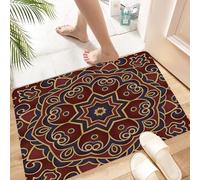 HKPOEQ Non Slip Bath Mat Machine Washable Durable Soft Fluffy Microfiber Bathroom Mat Water Absorbent Bath Rug,Vintage ethnic pattern. Template for congratulation card menu and Invitation c,24x36 in