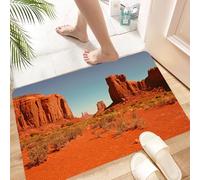 HKPOEQ Non Slip Bath Mat Machine Washable Durable Soft Fluffy Microfiber Bathroom Mat Water Absorbent Bath Rug,Desert, sunny hot day Monument Valley Arid Land Primitive Nation Arizona USA,16x24 in