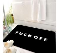HKPOEQ Non Slip Bath Mat Machine Washable Durable Soft Fluffy Microfiber Bathroom Mat Water Absorbent Bath,FUCK OFF,50x80 cm