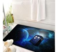 HKPOEQ Non Slip Bath Mat Machine Washable Durable Soft Fluffy Microfiber Bathroom Mat Water Absorbent Bath,Doctor Who Theme of Movie Space Art Print,50x80 cm