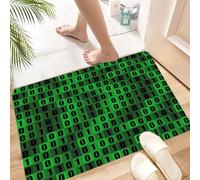 HKPOEQ Non Slip Bath Mat Machine Washable Durable Soft Fluffy Microfiber Bathroom Mat Water Absorbent Bath Rug,Modern background with green numbers on a black background. Programming comput,24x36 in