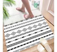 HKPOEQ Non Slip Bath Mat Machine Washable Durable Soft Fluffy Microfiber Bathroom Mat Water Absorbent Bath Rug,Native Americans, ethnic abstract geometric forms tribal aztec effects,24x36 in
