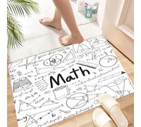 HKPOEQ Non Slip Bath Mat Machine Washable Durable Soft Fluffy Microfiber Bathroom Mat Water Absorbent Bath Rug,Mathematics Classroom decoration, Handwritten Mathematics Text and icons,24x36 in