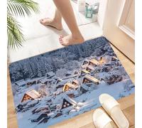HKPOEQ Non Slip Bath Mat Machine Washable Durable Soft Fluffy Microfiber Bathroom Mat Water Absorbent Bath Rug,Winter, Asian historical village Shirakawago under the snow Gifu Chubu region,24x36 in