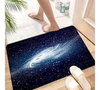 HKPOEQ Non Slip Bath Mat Machine Washable Durable Soft Fluffy Microfiber Bathroom Mat Water Absorbent Bath Rug,Space, Spiral Galaxy Image Space and Stars Celestial Cosmos Expanse Universe S,24x36 in