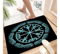 HKPOEQ Non Slip Bath Mat Machine Washable Durable Soft Fluffy Microfiber Bathroom Mat Water Absorbent Bath Rug,Magic Navigation Compass of ancient Icelandic Vikings with scandinavian orname,24x36 in
