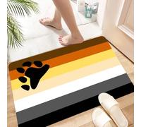 HKPOEQ Non Slip Bath Mat Machine Washable Durable Soft Fluffy Microfiber Bathroom Mat Water Absorbent Bath Rug,Sex Gay Sign LGBTQ Movement Bear LGBT Couple Banner Pride Format in Homosexual,16x24 in