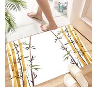 HKPOEQ Non Slip Bath Mat Machine Washable Durable Soft Fluffy Microfiber Bathroom Mat Water Absorbent Bath Rug,Bamboo Decor, Bamboo Calm Your Mind Slow Down Zen Relax Artwork Style,16x24 in
