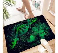 HKPOEQ Non Slip Bath Mat Machine Washable Durable Soft Fluffy Microfiber Bathroom Mat Water Absorbent Bath Rug,Visualization of DNA, laboratory equipment and scientific symbols in high-tech,16x24 in