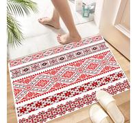 HKPOEQ Non Slip Bath Mat Machine Washable Durable Soft Fluffy Microfiber Bathroom Mat Water Absorbent Bath Rug,Art, traditional ukrainian borders es ornaments old-fashioned cultural motifs,24x36 in