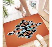 HKPOEQ Non Slip Bath Mat Machine Washable Durable Soft Fluffy Microfiber Bathroom Mat Water Absorbent Bath Rug,Navajo Aztec Textile Inspiration Pattern. Na - A3,24x36 in