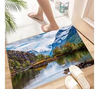 HKPOEQ Non Slip Bath Mat Machine Washable Durable Soft Fluffy Microfiber Bathroom Mat Water Absorbent Bath Rug,Beautiful Nature Norway natural landscape.,16x24 in