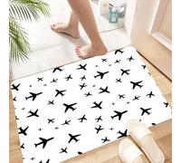 HKPOEQ Non Slip Bath Mat Machine Washable Durable Soft Fluffy Microfiber Bathroom Mat Water Absorbent Bath Rug,Airplane pattern. Plane seamless texture. Planes in the sky.,16x24 in