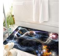 HKPOEQ Non Slip Bath Mat Machine Washable Durable Soft Fluffy Microfiber Bathroom Mat Water Absorbent Bath,Doctor Who Tardis Dans Starry Fantasy Background,50x80 cm
