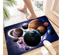 HKPOEQ Non Slip Bath Mat Machine Washable Durable Soft Fluffy Microfiber Bathroom Mat Water Absorbent Bath Rug,The universe of multiple planets in the starry sky, various planets around the,24x36 in
