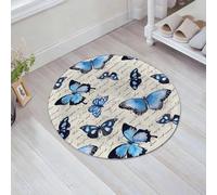 HKPOEQ Non Slip Bath Mat Machine Washable Durable Soft Fluffy Microfiber Bathroom Mat Water Absorbent Bath Rug,Butterflies and hand written text note. Watercolor.,31x31 in