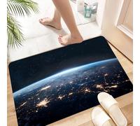 HKPOEQ Non Slip Bath Mat Machine Washable Durable Soft Fluffy Microfiber Bathroom Mat Water Absorbent Bath Rug,Look at the spectacular scene of the earth from space。,24x36 in