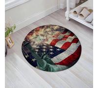 HKPOEQ Non Slip Bath Mat Machine Washable Durable Soft Fluffy Microfiber Bathroom Mat Water Absorbent Bath Rug,American flag with fireworks at twilight background design for 4 july independ,31x31 in