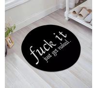 HKPOEQ Non Slip Bath Mat Machine Washable Durable Soft Fluffy Microfiber Bathroom Mat Water Absorbent Bath Rug,paragraph of text on a black background“fuck it just get naked”,31x31 in