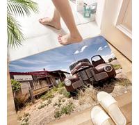 HKPOEQ Non Slip Bath Mat Machine Washable Durable Soft Fluffy Microfiber Bathroom Mat Water Absorbent Bath Rug,Abandoned restaraunt on route 66 road in USA,24x36 in