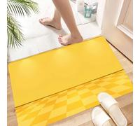 HKPOEQ Non Slip Bath Mat Machine Washable Durable Soft Fluffy Microfiber Bathroom Mat Water Absorbent Bath Rug,Exhibition venue, a yellow room with lattice tiles and spotlights, waiting for,16x24 in