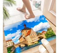 HKPOEQ Non Slip Bath Mat Machine Washable Durable Soft Fluffy Microfiber Bathroom Mat Water Absorbent Bath Rug,The Historical Museum of Bamberg Germany,16x24 in