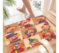 HKPOEQ Non Slip Bath Mat Machine Washable Durable Soft Fluffy Microfiber Bathroom Mat Water Absorbent Bath Rug,Circus, nine colorful clowns in different costumes and expressions, cartoon im,16x24 in