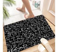HKPOEQ Non Slip Bath Mat Machine Washable Durable Soft Fluffy Microfiber Bathroom Mat Water Absorbent Bath Rug,Mathematical topics, physical equations, formulas, patterns,24x36 in