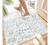 HKPOEQ Non Slip Bath Mat Machine Washable Durable Soft Fluffy Microfiber Bathroom Mat Water Absorbent Bath Rug,Paper with colored mathematics sketches and formula,24x36 in