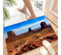 HKPOEQ Non Slip Bath Mat Machine Washable Durable Soft Fluffy Microfiber Bathroom Mat Water Absorbent Bath Rug,The red rock peaks in the western wilderness, Monument Valley,16x24 in