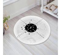 HKPOEQ Non Slip Bath Mat Machine Washable Durable Soft Fluffy Microfiber Bathroom Mat Water Absorbent Bath Rug,Black and White, Target Numbers and Bullet Holes Shooting Polygon Gun Training,31x31 in