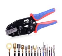 HKS Crimping Tool for Non-Insulated Open Barrel Terminals -for JST Molex TE Connectors - AWG 24-10 (0.25-6mm²) with Chrome-Moly Steel Wire Cutting Jaw - YF-04BS