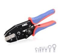 HKS Crimping Tool For Non-Insulated Terminal - Ratcheting Wire Crimpers - AWG 20-8 (0.5-10mm²) - Ratchet Terminal Crimper - Electrical Crimping Tool