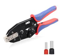 HKS Crimping Tool for Sleeves Ferrule Terminals & Pin Cord End- Ratcheting Wire Crimpers - AWG 10-2 (6-35mm²) - Ratchet Terminal Crimper - Electrical Crimping Tool
