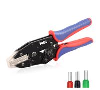HKS Crimping Tool for Sleeves Ferrule Terminals & Pin Cord End- Ratcheting Wire Crimpers - AWG 3-1/0 (25-50mm²) - Ratchet Terminal Crimper - Electrical Crimping Tool
